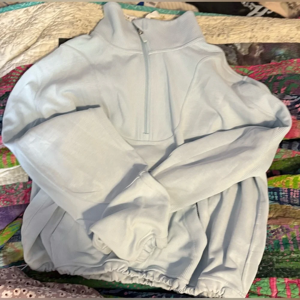 lululemon athletica Light Blue Half-Zip Pullover Hoodie